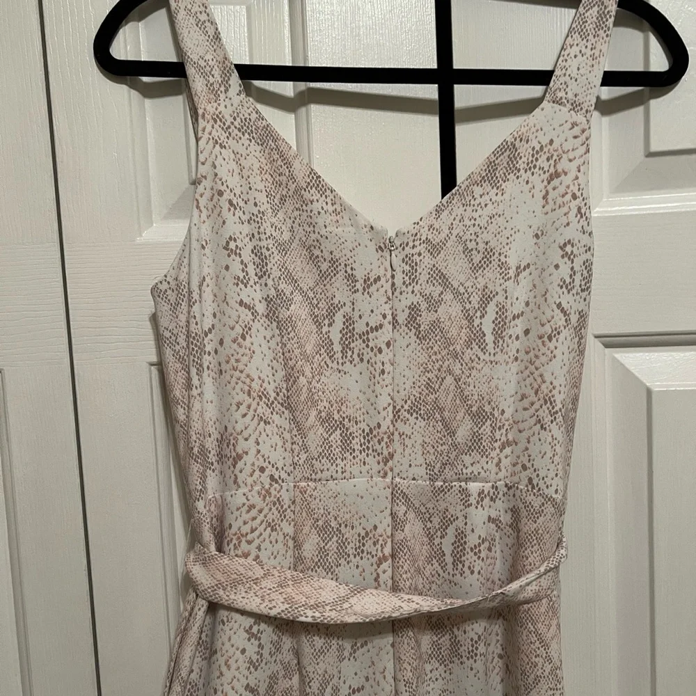 LOFT White Pink Snake Print Jumpsuit (6) - Picture 5 of 7